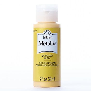 FolkArt Metallic Acrylic Paint in Assorted Colors 2 Ounce 676 Inca Gold