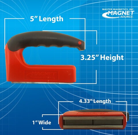 Master Magnetics Strong Magnet with Ergonomic Handle  100 lb Pull Force Red 07501