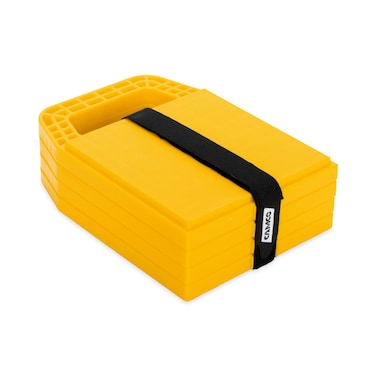 Camco CamperRV Stabilizing Jack Pads  Features Interlocking Design  Includes Handy Strap for RV Storage and Organization  Molded of Strong UV Stabilized Polypropylene  4Pack 44595