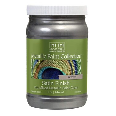 qt Modern Masters ME209 Pewter Metallic Paint Collection Satin WaterBased Decorative Metallic Paint