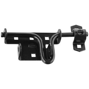 National Hardware N165506 Sliding Bolt Door  Gate Latch Steel Coated with WeatherGuard Protection Black