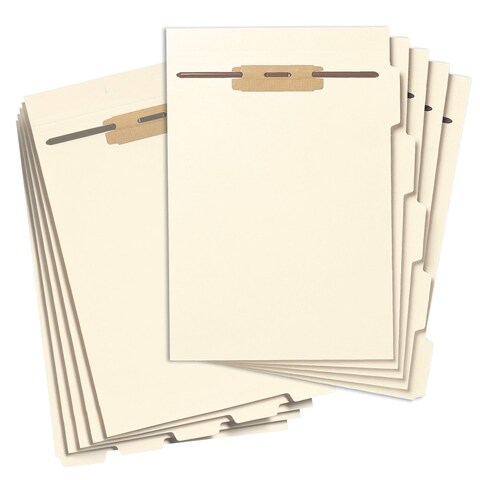 Smead Stackable Folder Divider with Fastener Bottom 15Cut Tab Letter Size Manila 50 per Box 35600