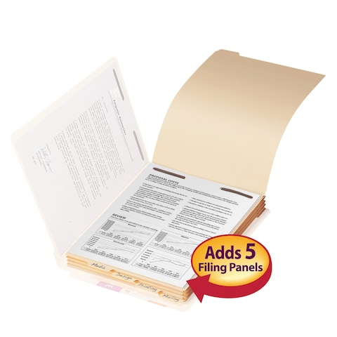 Smead Stackable Folder Divider with Fastener Bottom 15Cut Tab Letter Size Manila 50 per Box 35600