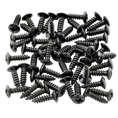 Musiclily 3mm Electric Guitar Bass Pickguard Screws Pick Guards Scratch Plate Mounting Screws for Fender Strat ST Tele TL Stratocaster Telecaster LP Les Paul SG Guitar Black Pack of 50