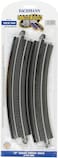Bachmann Trains  SnapFit EZ Track 18 Radius Curved Track 4card  Steel Alloy Rail With Black Roadbed  HO Scale