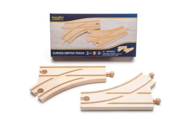 maxim enterprise inc Wooden Curved Switch Tracks Compatible with Thomas  Friends Brio Major Brand Wooden Railway 2Pcs