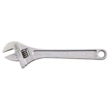 Klein Tools 50710 Adjustable Wrench Extra Capacity Jaw Forged Drive Wrench with High Polish Chrome Finish 10Inch
