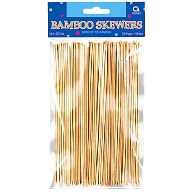 ExtraLong Brown Wooden Bamboo Skewers  8 100 Pcs  Perfect For Grilling BBQ Kebabs  Parties