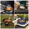 bodkar Frying Pan Skillet 8inch Flat Griddle Pan Lightweight Grill Pan with Wooden Handle for Camping Indoor Outdoor Cooking
