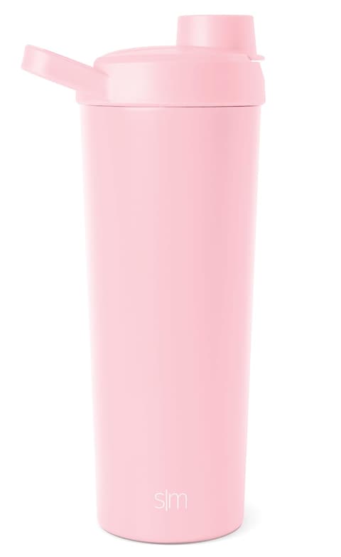 Simple Modern Stainless Steel Shaker Bottle with Ball 24oz  Metal Insulated Cup for Protein Mixes Shakes and Pre Workout  Rally Collection  Blush