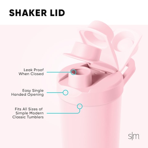 Simple Modern Stainless Steel Shaker Bottle with Ball 24oz  Metal Insulated Cup for Protein Mixes Shakes and Pre Workout  Rally Collection  Blush