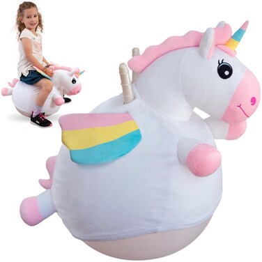 WALIKI Horse Hopper Ball for Kids  Hippity Hop  Jumping Hopping Ball  Sit  Bounce Small Ages 35 Unicorn
