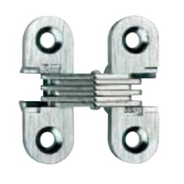 SOSS Door Hardware  103CUS26D Mortise Mount Invisible Hinges with 4 Holes Zinc Satin Chrome Finish 112 Leaf Height 12 Leaf Width 1932 Leaf Thickness 6 x 1 Screw Size 1 Pair