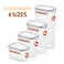 14 Pack Airtight Food Storage Container Set  BPA Free Clear Plastic Kitchen and Pantry Organization Canisters with Durable Lids for Cereal Dry Food Flour  Sugar  Labels Marker  Spoon Set