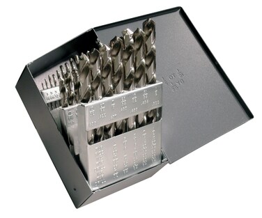 Cleveland C00934 CLEMAX 60 Piece HighSpeed Steel General Purpose Jobber Length Drill Bit Set Uncoated Bright Finish Round Shank Spiral Flute 118 Degrees Conventional Point 1 to 60 Size