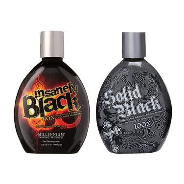 Millennium Tanning Products Solid Black 100x 135 oz and Insanely Black 60x 135 oz