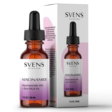 Svens Skincare Niacinamide Vitamin B3  Zinc PCA Serum  Soothing Organic Aloe Vera and Hyaluronic Acid Facial Treatment 1 fl oz