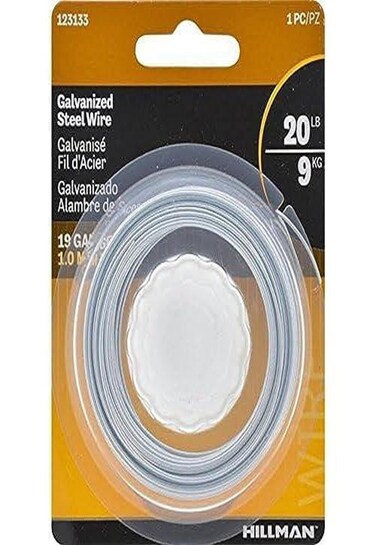 The Hillman Group 123133 19 Gauge Galvanized Steel Wire 50Feet 1Pack