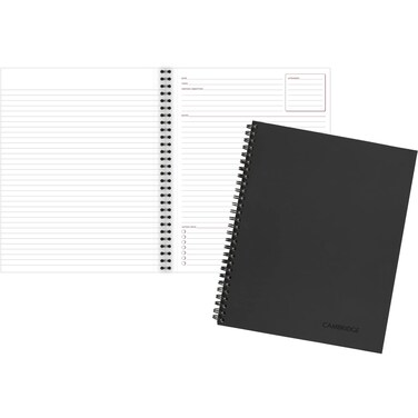 Cambridge Notebook Business Notebook 814 x 11 80 Sheets Ruled Meeting Notes Flexible Cover Wirebound Gray 06132