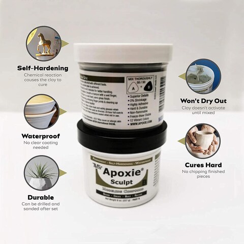 Aves Apoxie Sculpt  2 Part Modeling Compound A  B  1 Pound Apoxie Sculpt for Sculpting Modeling Filling Repairing Simple to Use and Durable SelfHardening Modeling Compound  Brown