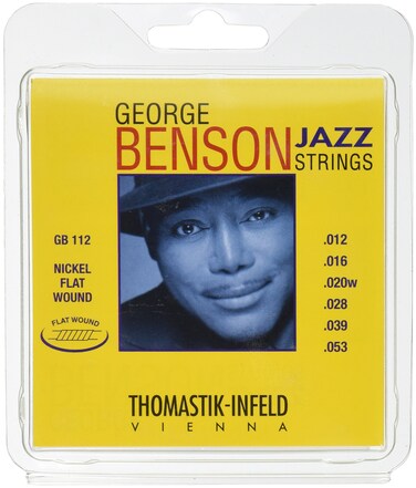 ThomastikInfeld GB112 Jazz Guitar Strings George Benson 6 String Set  Pure Nickel Flat Wounds E B G D A E Set