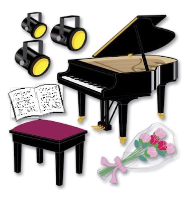 Jolees Boutique Dimensional Stickers Piano Recital