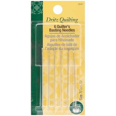 Dritz 3047 Quilters Basting Hand Needles Size 7 6Count Nickel