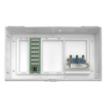 Leviton 47604F6S Multi Dwelling Unit MDU Kit Plus 1 X 6 Telephone Expansion Board and 6Way Video Splitter ABS Enclosure and Cover White
