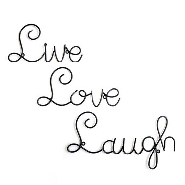 Live Love Laugh Set 3 Wall Mount Metal Wall Word Sculpture Wall Decor By Super Z Outlet
