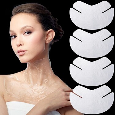 HINZIC 300pcs Disposable Neck Wrinkle Mask for Lock in Moisture Wrapped Cling Mask Cover Film Patches Moisturizer for Anti Ageing Skin Care