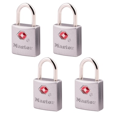Master Lock TSAAccepted Luggage Lock 78 in Wide 4683Q Pack of 4 Keyed Padlock 4 Pack Brass