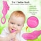 Brilliant Oral Care Babys First Toothbrush Smooth Silicone Bristles Gently Clean Tender Teeth and Gums for Ages 4 Months Pink 1 Pack