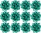 The Gift Wrap Company Decorative Confetti Gift Bows Medium Green pack of 12