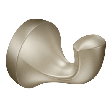 Moen Eva Brushed Nickel Transitional Single Robe Hook Wall Mounted Hanger for Bath Robe or Towel YB2803BN