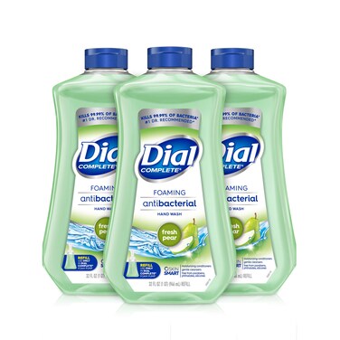 Dial Complete Antibacterial Foaming Hand Wash Refill Fresh Pear 32 fl oz Pack of 3