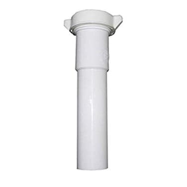 LASCO 034321 White Plastic Tubular 112Inch by 6Inch Slip Joint Extension with Nut and Washer