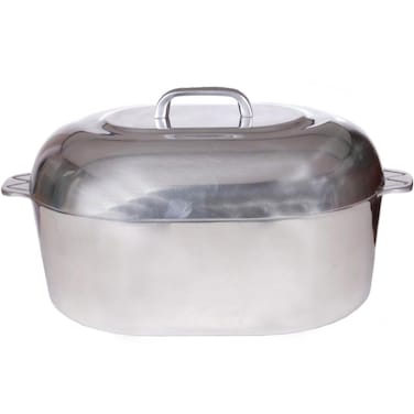 Cajun Cookware Aluminum Roaster Pan with Lid  15inch Roasting Pot  Easy to Clean Oval Cookware