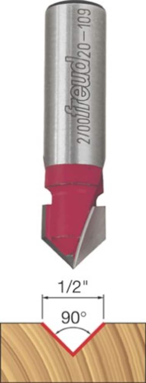 Freud 20109 12 Dia 90 V Grooving Bit with 12 shank 214 overall length
