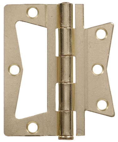 The Hillman Group 852628 4 Non Mortise Hinge  Removable Pin  Brass Finish 2Pack
