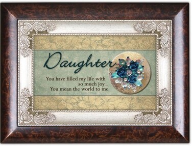 Cottage Garden Daughter Filled My Life with Burlwood Jewelry Music Box Plays Light Up My Life