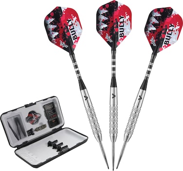 Viper Bully 80 Tungsten Steel Tip Darts with StorageTravel Case Coarse Knurling 24 GramsSilver