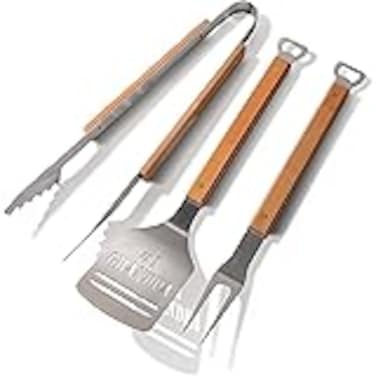 YouTheFan 1 Grandpa Classic Series 3Piece BBQ Set Brown 22 x 9