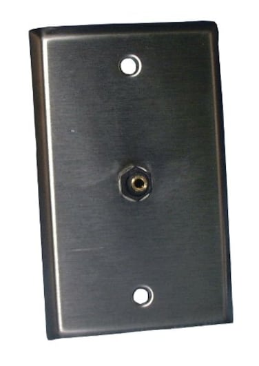 Stainless Steel Wall Plate with One 1 35mm Stereo FeedThru Connector  751095