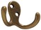 Hardware Essentials 852903 Double Clothes Hooks Antique Brass  2 Pack