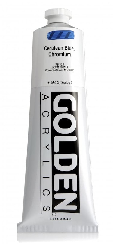 5 Oz Heavy Body Acrylic Color Paints Color Cerulean Blue Chromium