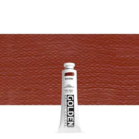 Heavy Body Acrylics by GOLDEN Red Oxide 2 fl oz Tube Professional Acrylic Paint Opaque