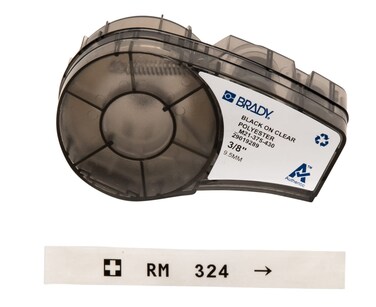 Brady Authentic M21375430 Harsh Environment Polyester Label for Lab Asset Tracking and Datacom Labeling Black on Clear ForM210 M210LAB M211 BMP21PLUS and BMP21LAB Printers 375 W 21 L