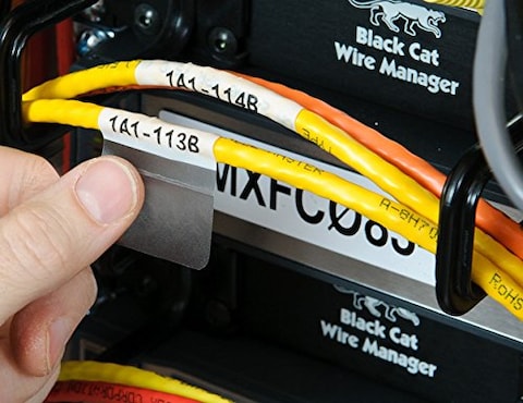 Brady Authentic M21750427 SelfLaminating Wire Wrap for Control and Electrical Panels Datacom Cable Black on White For M210 M210LAB M211 BMP21PLUS and BMP21LAB Printers 75 W 14 L