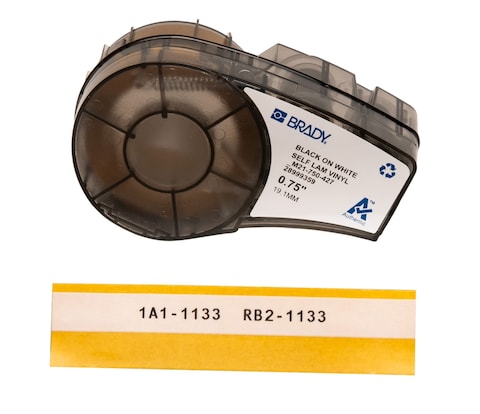 Brady Authentic M21750427 SelfLaminating Wire Wrap for Control and Electrical Panels Datacom Cable Black on White For M210 M210LAB M211 BMP21PLUS and BMP21LAB Printers 75 W 14 L