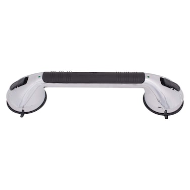 Carex Ultra Grip Shower Grab Bar  Shower Handle and Bathroom Bar  16 Inch Safety Bar with Dual Locking Suction Cups for Bathtubs and Showers Chrome